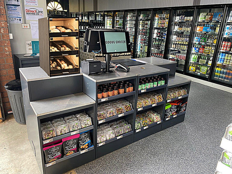 Palram Countertop Bakery Display Case with Illuminated Soft-Close Drawers & Tempered Glass – 21"W x 32"H x 20"D - Donut-Equipment.com
