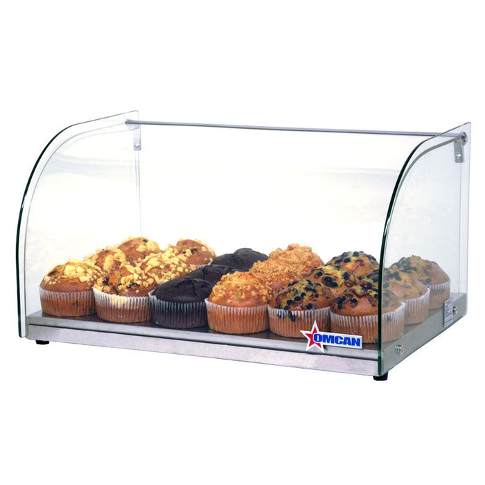 Omcan 22" Countertop Food Display Case with Curved Front Glass – 25L Capacity Bakery & Pastry Merchandiser Display Case
