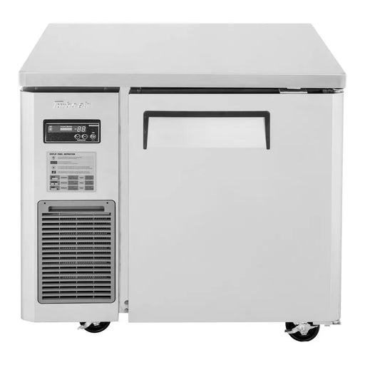 Turbo Air JUR-36S-N6 J Series 36" Narrow Depth Undercounter Refrigerator w/ 1 Section, 2 Solid Doors & Side Mounted Compressor - Bakery Wholesalers
