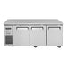 Turbo Air JUR-72S-N6 J Series 72" Narrow Depth Undercounter Refrigerator w/ 3 Sections, Solid Doors & Side Mounted Compressor - Bakery Wholesalers