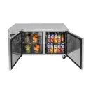 Turbo Air JURF-60-N J Series 59 1/4" Dual Temperature Undercounter Refrigerator/Freezer w/ 2 Sections & Solid Doors - Bakery Wholesalers