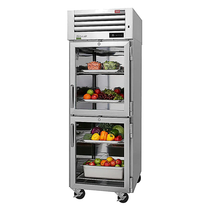 Turbo Air PRO-26-2R-G-PT-N 28 3/4" One Section Pass Thru Refrigerator, (4) Right Hinge Glass Doors, 115v - Donut-Equipment.com