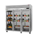 Turbo Air PRO-77R-G-N, 77 3/4" Three Section Reach In Refrigerator, (3) Left/Right Hinge Glass Doors, 115v - Donut-Equipment.com