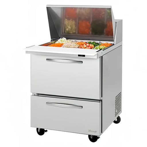 Turbo Air PST-28-12-D2-N 27" PRO Series Mega Top Sandwich/Salad Prep Table w/ Refrigerated Base - Donut-Equipment.com