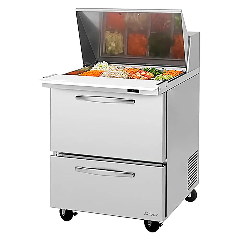 Turbo Air PST-28-12-D2-N 27" PRO Series Mega Top Sandwich/Salad Prep Table w/ Refrigerated Base - Donut-Equipment.com