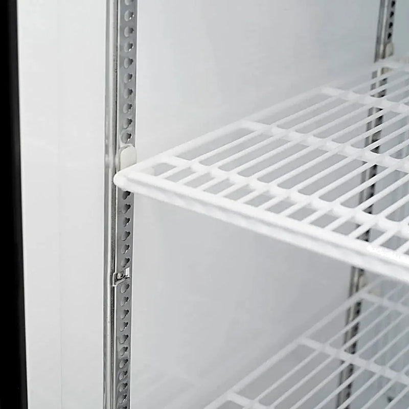 Turbo Air TGF-49FB-N 54 3/8" Two Section Display Freezer w/ Swing Doors - Bottom Mount Compressor, Black, 115v - Donut-Equipment.com