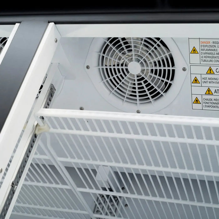 Turbo Air TGF-49FB-N 54 3/8" Two Section Display Freezer w/ Swing Doors - Bottom Mount Compressor, Black, 115v - Bakery Wholesalers