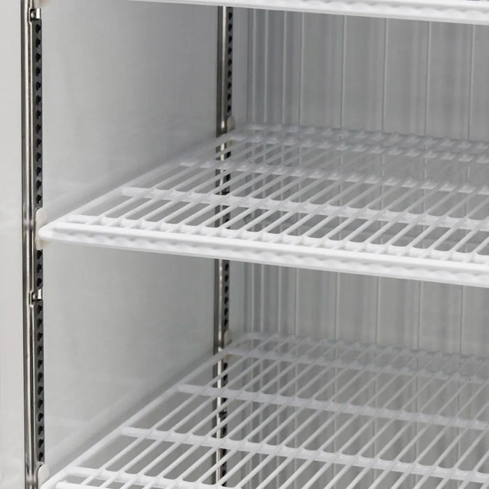 Turbo Air TGF-49FB-N 54 3/8" Two Section Display Freezer w/ Swing Doors - Bottom Mount Compressor, Black, 115v - Bakery Wholesalers