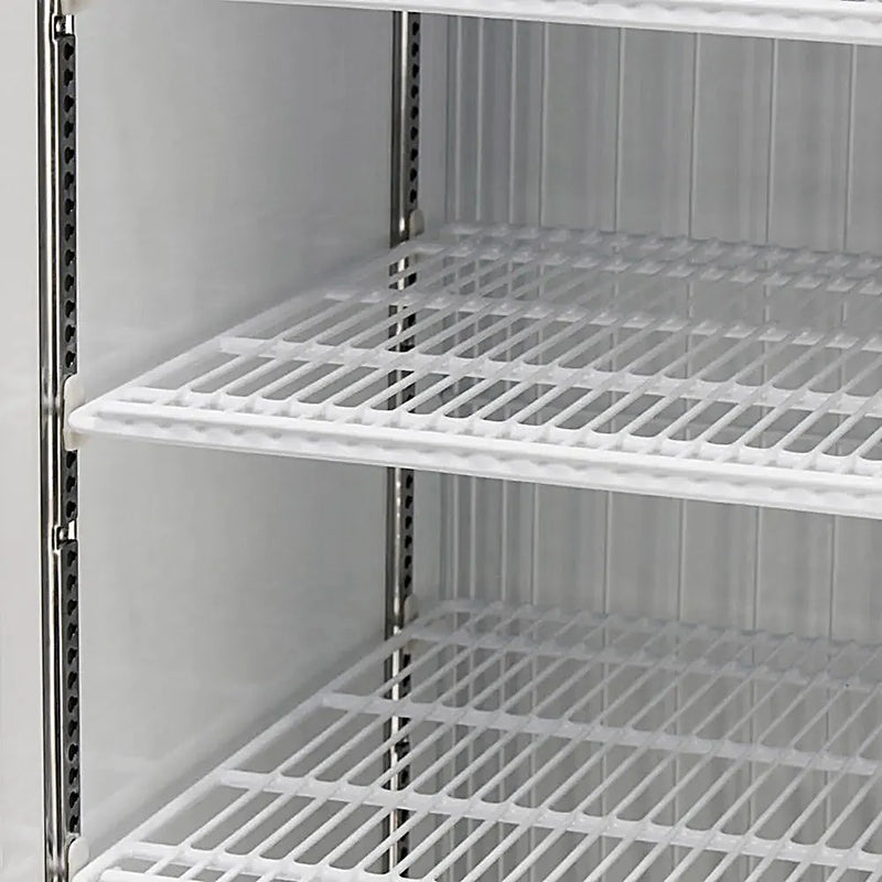 Turbo Air TGF-49FB-N 54 3/8" Two Section Display Freezer w/ Swing Doors - Bottom Mount Compressor, Black, 115v - Donut-Equipment.com
