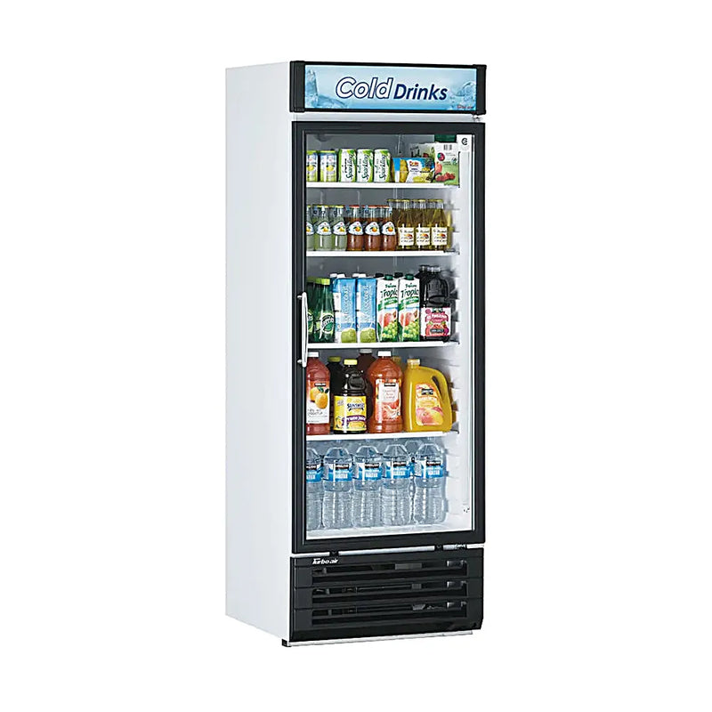 Turbo Air TGM-22RV-N6 29" TGM Series One Section Glass Door Merchandiser - (1) Right Hinge Door, White, 115v - Donut-Equipment.com