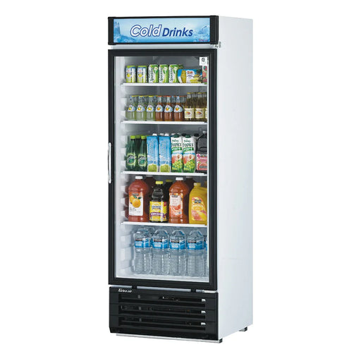 Turbo Air TGM-22RV-N6 29" TGM Series One Section Glass Door Merchandiser - (1) Right Hinge Door, White, 115v - Bakery Wholesalers