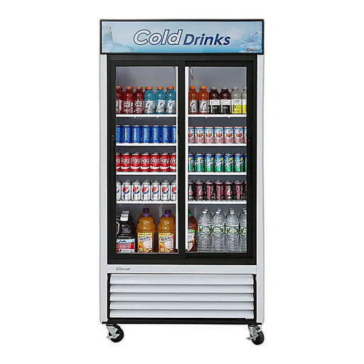 Turbo Air TGM-35R-N 41" Series Two Section Glass Door Merchandiser - (2) Sliding Doors, White, 115v - Donut-Equipment.com