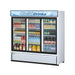 Turbo Air TGM-69R-N 78" White Three Section Glass Door Merchandiser Refrigerator – (3) Swing Doors, LED Lighting, 115v - Bakery Wholesalers