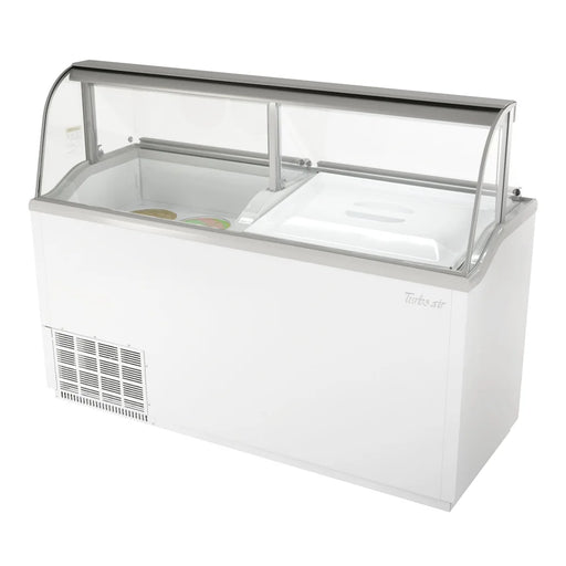 Turbo Air TIDC-70W-N 68" Stand Alone Ice Cream Freezer w/ 12 Tub Capacity - White, 115v - Bakery Wholesalers