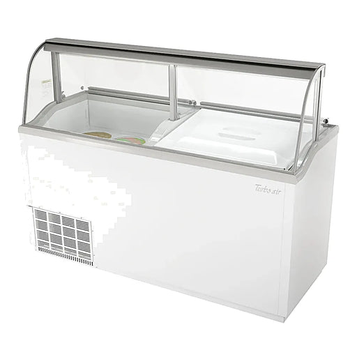 Turbo Air TIDC-70W-N 68" Stand Alone Ice Cream Freezer w/ 12 Tub Capacity - White, 115v - Donut-Equipment.com