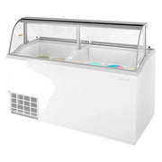 Turbo Air TIDC-70W-N 68" Stand Alone Ice Cream Freezer w/ 12 Tub Capacity - White, 115v - Donut-Equipment.com
