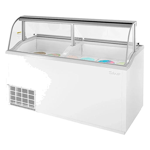Turbo Air TIDC-70W-N 68" Stand Alone Ice Cream Freezer w/ 12 Tub Capacity - White, 115v - Donut-Equipment.com