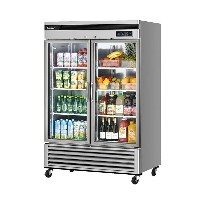 Turbo Air TSR-49GSD-N 54 3/8" Two Section Reach In Refrigerator, (2) Left/Right Hinge Glass Doors, 115v - Donut-Equipment.com