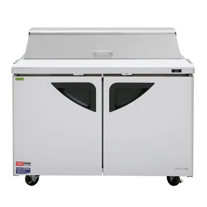 Turbo Air TST-48SD-N 48" Super Deluxe 2 Door Refrigerated Sandwich Prep Table - Donut-Equipment.com