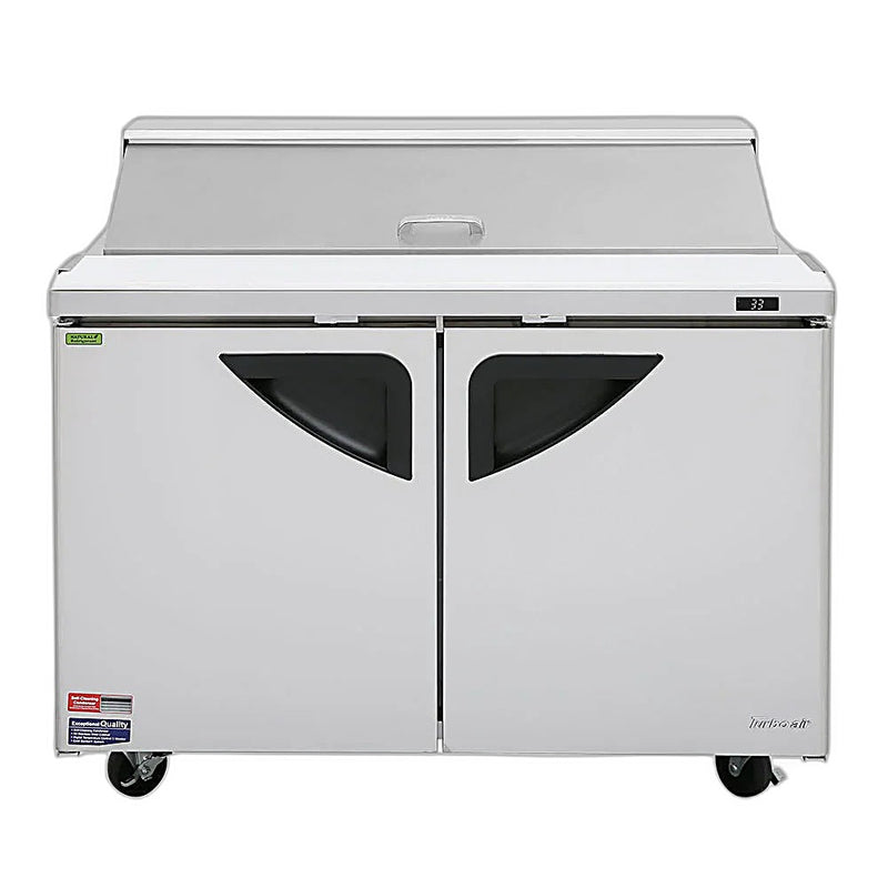Turbo Air TST-48SD-N 48" Super Deluxe 2 Door Refrigerated Sandwich Prep Table - Donut-Equipment.com