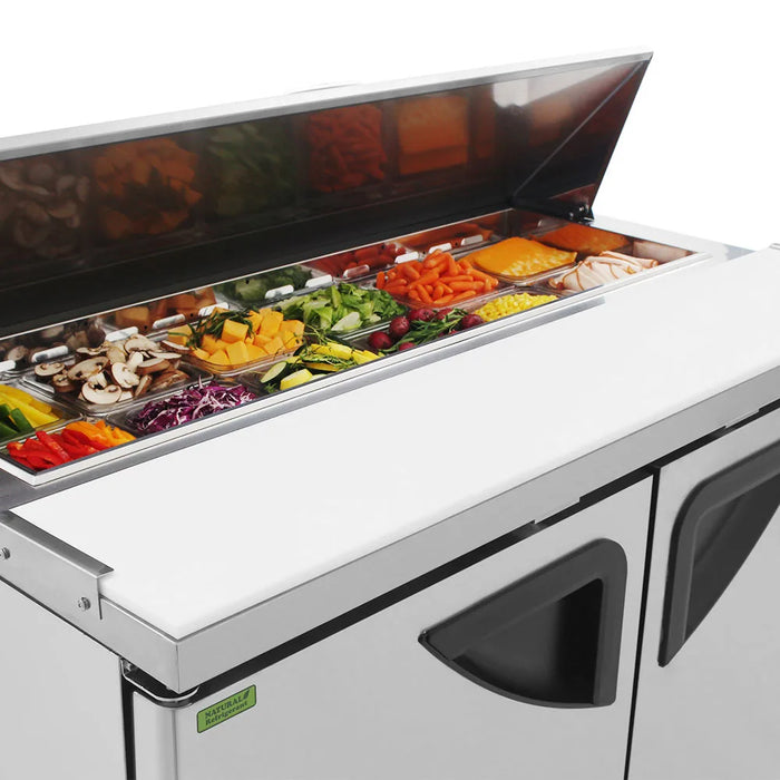 Turbo Air TST-48SD-N 48" Super Deluxe 2 Door Refrigerated Sandwich Prep Table - Donut-Equipment.com