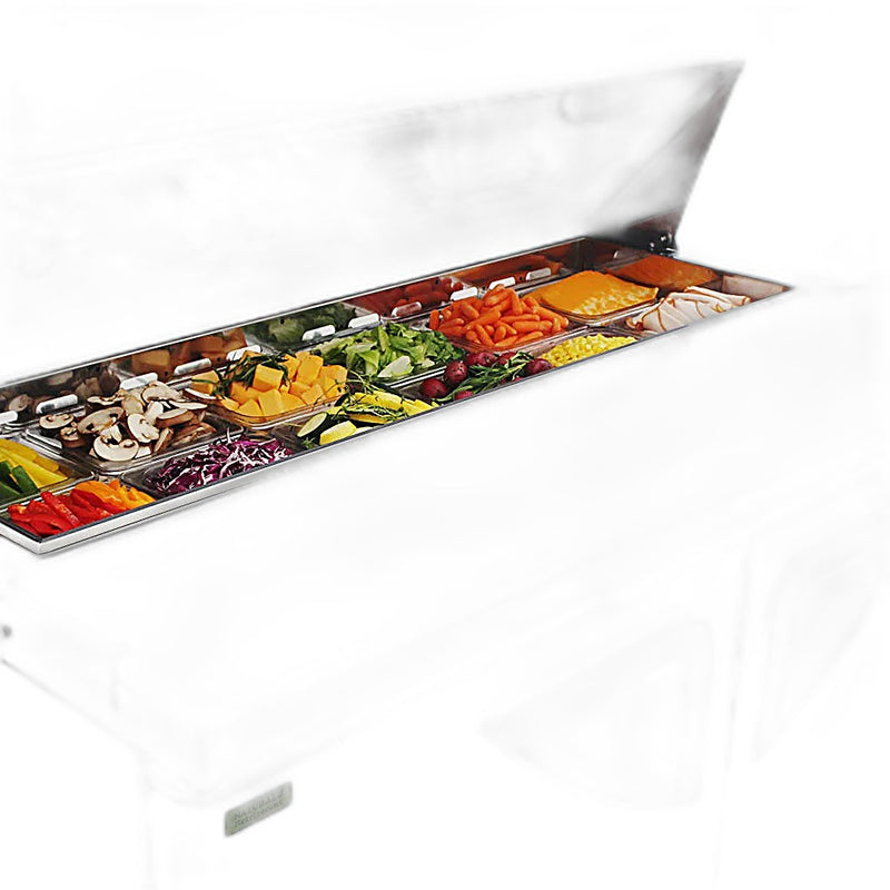 Turbo Air TST-48SD-N 48" Super Deluxe 2 Door Refrigerated Sandwich Prep Table - Donut-Equipment.com