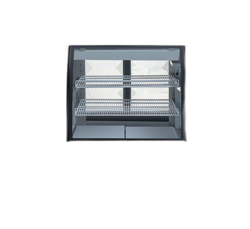 Omcan 36″ Floor Refrigerated Display Case – 11.6 Cu. Ft. (328L), Two-Shelf Black Bakery & Merchandising Display Cooler
