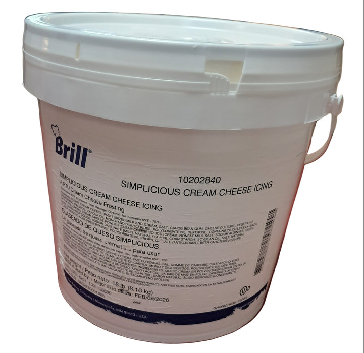 Brill Simplicious Cream Cheese Icing 18 lbs - Bakery Wholesalers