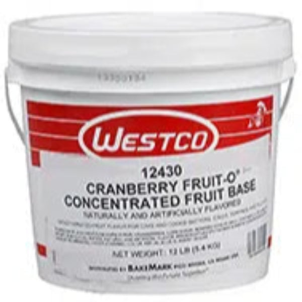 Westco Cranberry Fruit-O Concentrate Icing Fruit 12# - Bakery Wholesalers