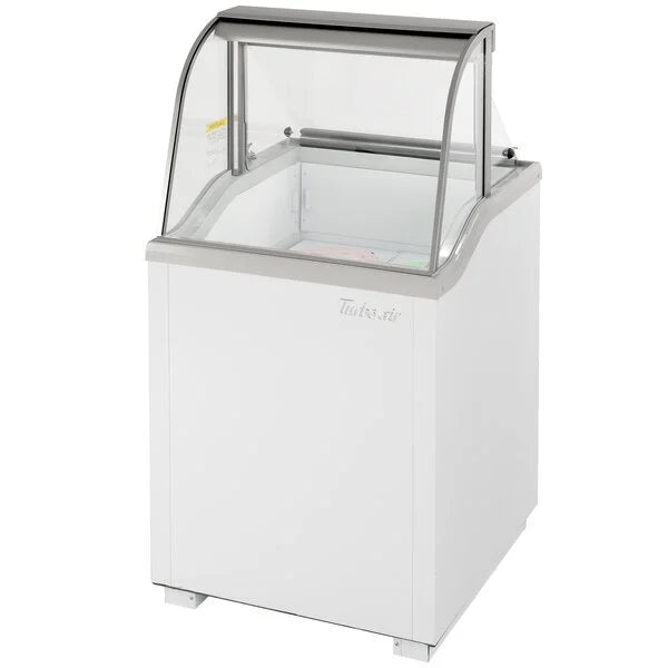 Turbo Air TIDC-26W-N 26" Stand Alone Ice Cream Freezer w/ 4 Tub Capacity - White, 115v - Bakery Wholesalers