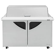 Turbo Air TST-48SD-18-N-DS 48" 2 Door Mega Top Dual Sided Refrigerated Sandwich Prep Table - Donut-Equipment.com