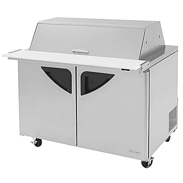 Turbo Air TST-48SD-18-N-DS 48" 2 Door Mega Top Dual Sided Refrigerated Sandwich Prep Table - Donut-Equipment.com