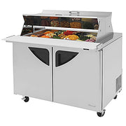 Turbo Air TST-48SD-18-N-DS 48" 2 Door Mega Top Dual Sided Refrigerated Sandwich Prep Table - Donut-Equipment.com