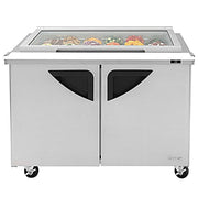 Turbo Air TST-48SD-18-N-GL 48" 2 Door Mega Top Hinged Glass Lid Refrigerated Sandwich Prep Table - Donut-Equipment.com