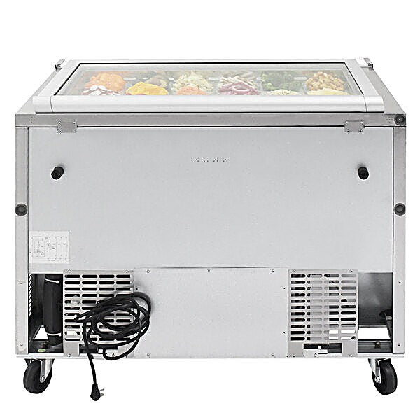 Turbo Air TST-48SD-18-N-GL 48" 2 Door Mega Top Hinged Glass Lid Refrigerated Sandwich Prep Table - Donut-Equipment.com