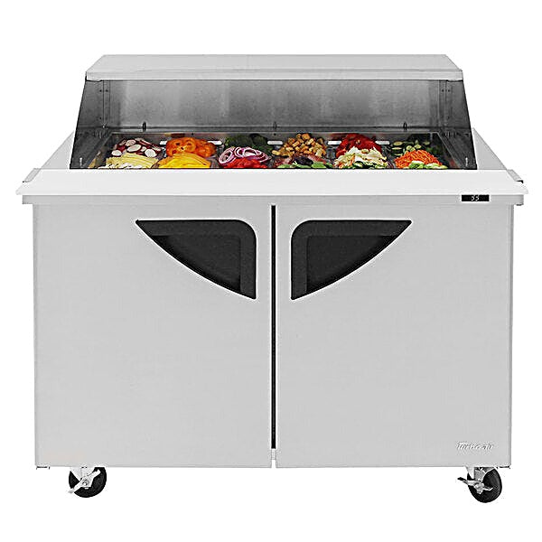 Turbo Air TST-48SD-18-N-SL 48" 2 Door Mega Top Sliding Lid Refrigerated Sandwich Prep Table - Donut-Equipment.com