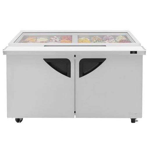 Turbo Air TST-60SD-24-N-GL 60" 2 Door Mega Top Hinged Glass Lid Refrigerated Sandwich Prep Table - Donut-Equipment.com