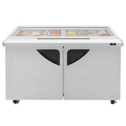 Turbo Air TST-60SD-24-N-GL 60" 2 Door Mega Top Hinged Glass Lid Refrigerated Sandwich Prep Table - Donut-Equipment.com