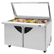 Turbo Air TST-60SD-24-N-GL 60" 2 Door Mega Top Hinged Glass Lid Refrigerated Sandwich Prep Table - Donut-Equipment.com