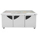 Turbo Air TST-72SD-30-N-GL 72" 3 Door Mega Top Hinged Glass Lid Refrigerated Sandwich Prep Table - Donut-Equipment.com