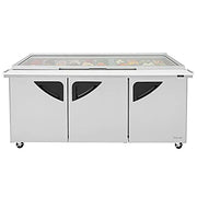 Turbo Air TST-72SD-30-N-GL 72" 3 Door Mega Top Hinged Glass Lid Refrigerated Sandwich Prep Table - Donut-Equipment.com