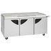 Turbo Air TST-72SD-30-N-GL 72" 3 Door Mega Top Hinged Glass Lid Refrigerated Sandwich Prep Table - Donut-Equipment.com