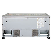 Turbo Air TST-72SD-30-N-GL 72" 3 Door Mega Top Hinged Glass Lid Refrigerated Sandwich Prep Table - Donut-Equipment.com