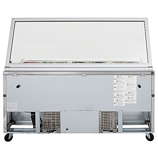 Turbo Air TST-72SD-30-N-GL 72" 3 Door Mega Top Hinged Glass Lid Refrigerated Sandwich Prep Table - Donut-Equipment.com