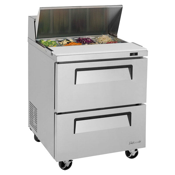 Turbo Air TST-28SD-D2-N 28" 2 Drawer Refrigerated Sandwich Prep Table - Donut-Equipment.com