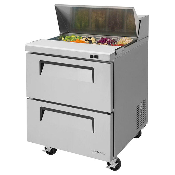 Turbo Air TST-28SD-D2-N 28" 2 Drawer Refrigerated Sandwich Prep Table - Donut-Equipment.com