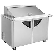 Turbo Air TST-48SD-18-N 48" 2 Door Mega Top Refrigerated Sandwich Prep Table - Donut-Equipment.com