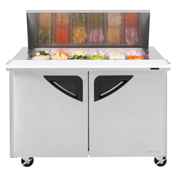 Turbo Air TST-48SD-18-N 48" 2 Door Mega Top Refrigerated Sandwich Prep Table - Donut-Equipment.com