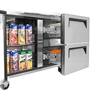 Turbo Air TWR-48SD-D2-N 48 1/4" Super Deluxe Worktop Refrigerator w/ (2) Sections, 2 Drawers & 1 Solid Door - Donut-Equipment.com