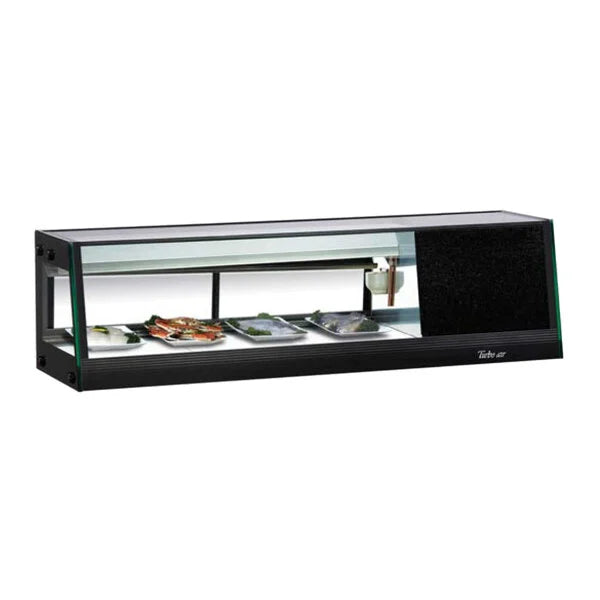Turbo Air SAS-50R-N 50" Straight Glass Refrigerated Display/Sushi Case - Right Side Compressor - Bakery Wholesalers